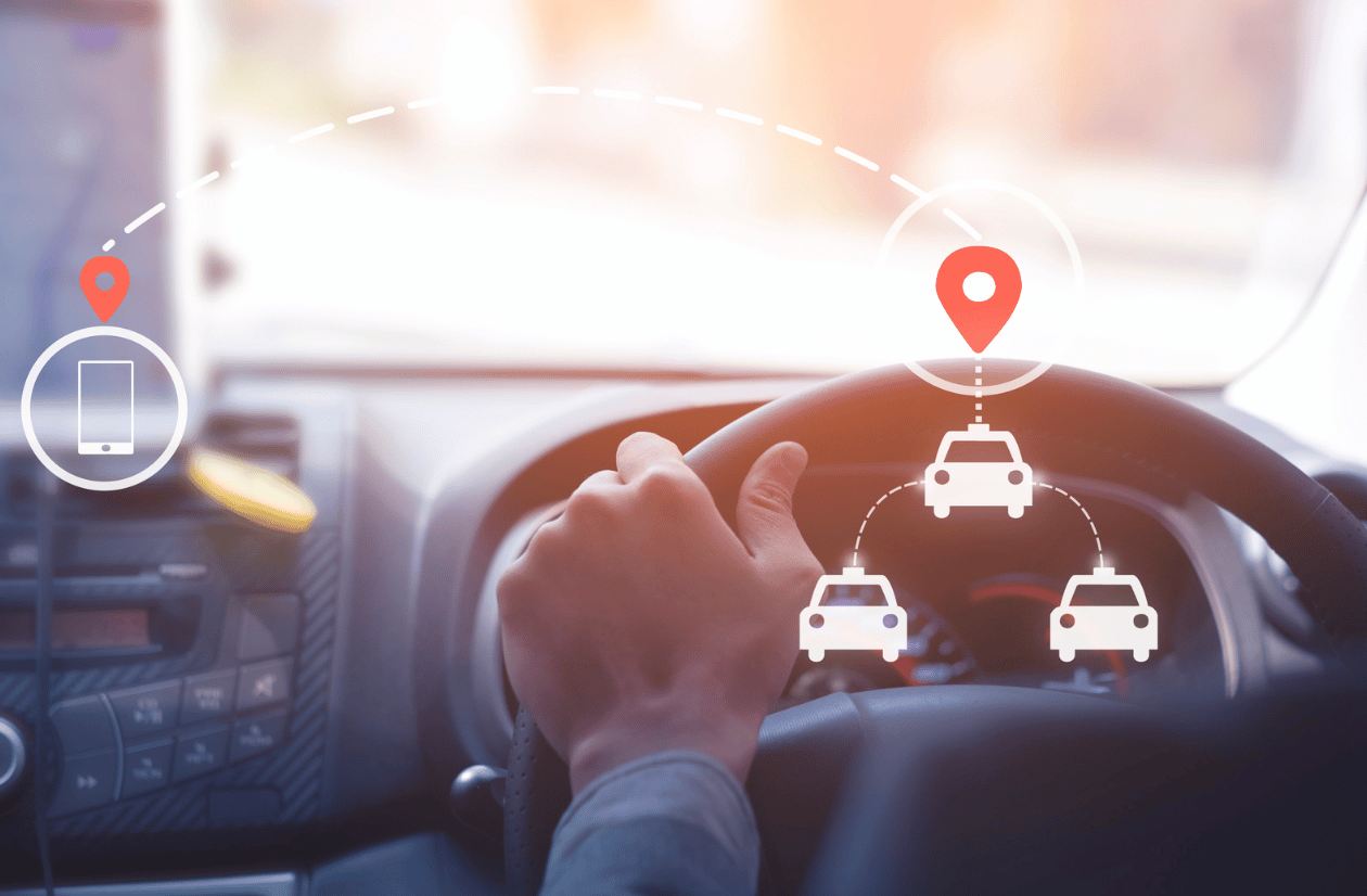 un taxi en train de conduire son véhicule